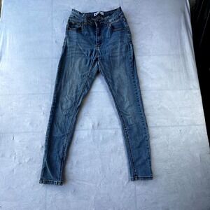 Blue Savvy Jeans Womens 23 Blue Denim Medium Wash Skinny Leg Streetwear Casual